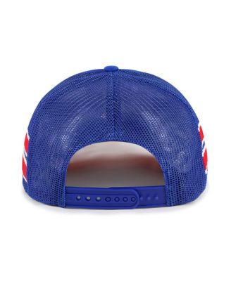 Men's Royal Philadelphia 76ers Sidebrand Stripes Trucker Adjustable Hat