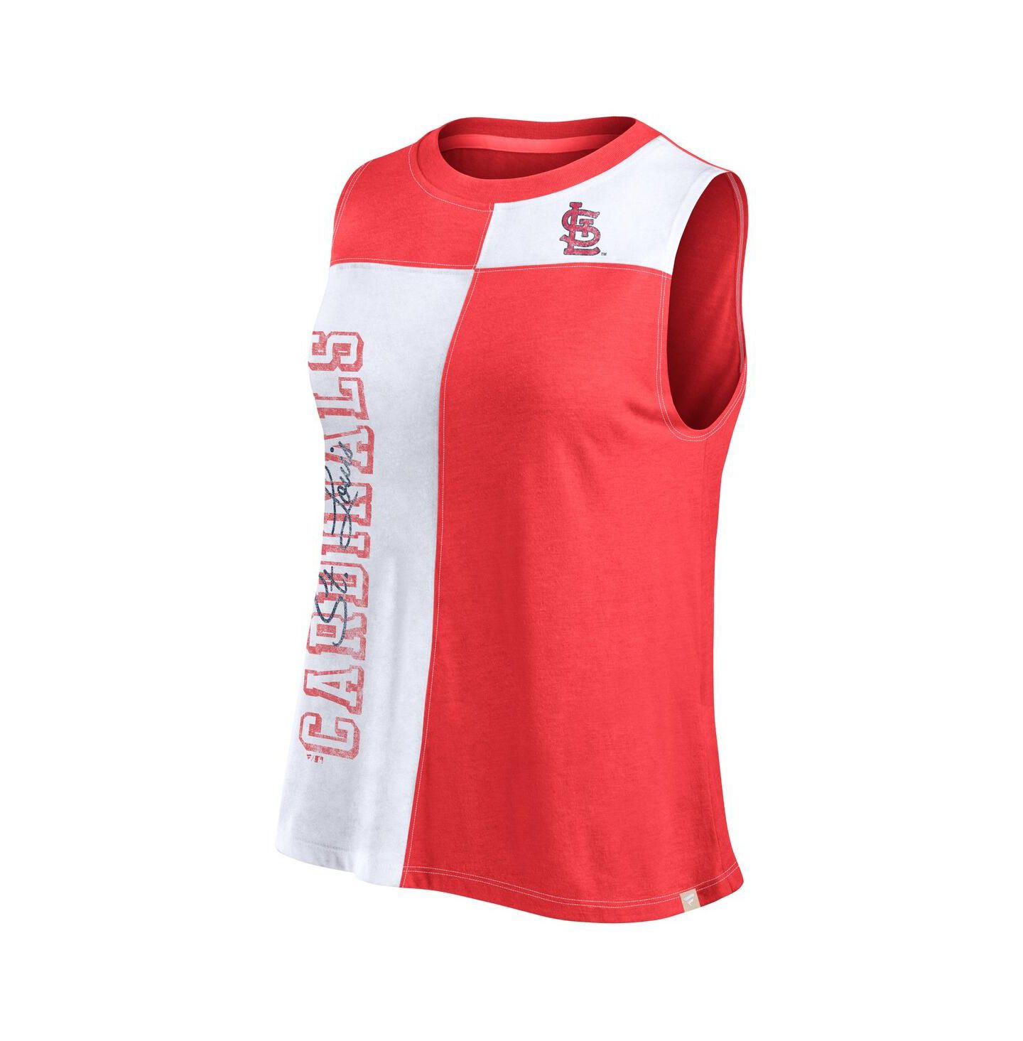 Женский топ Fanatics Red/White St. Louis Cardinals Color-Block — фото 2