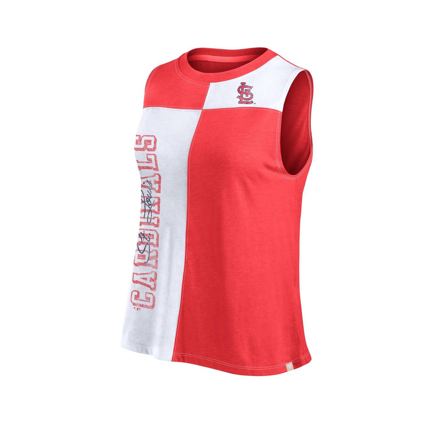 Women's Red/White St. Louis Cardinals Color-Block Tank Top