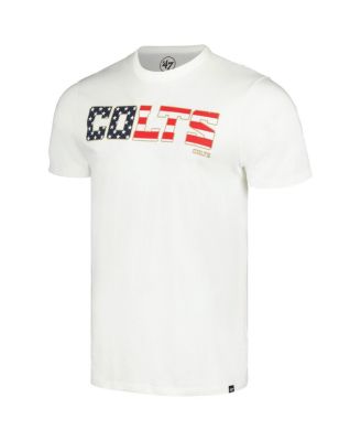 Men's White Indianapolis Colts Flag Script Franklin T-Shirt