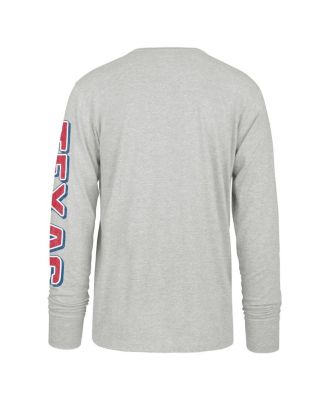 Men's Gray Texas Rangers Big & Tall Distressed Franklin Long Sleeve T-Shirt