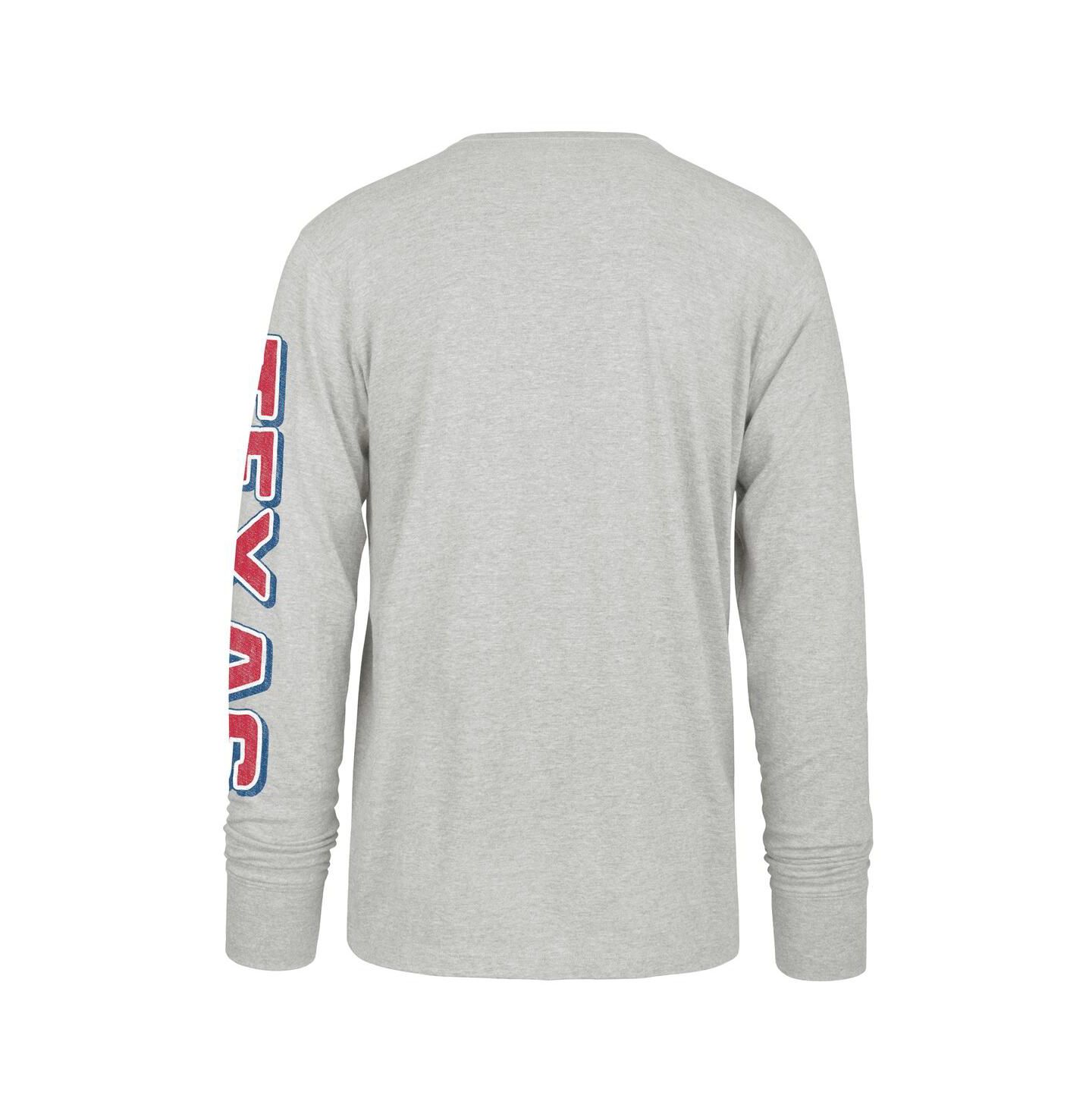 Мужская футболка '47 Brand Gray Texas Rangers Big & Tall Distressed Franklin Long Sleeve — фото 3