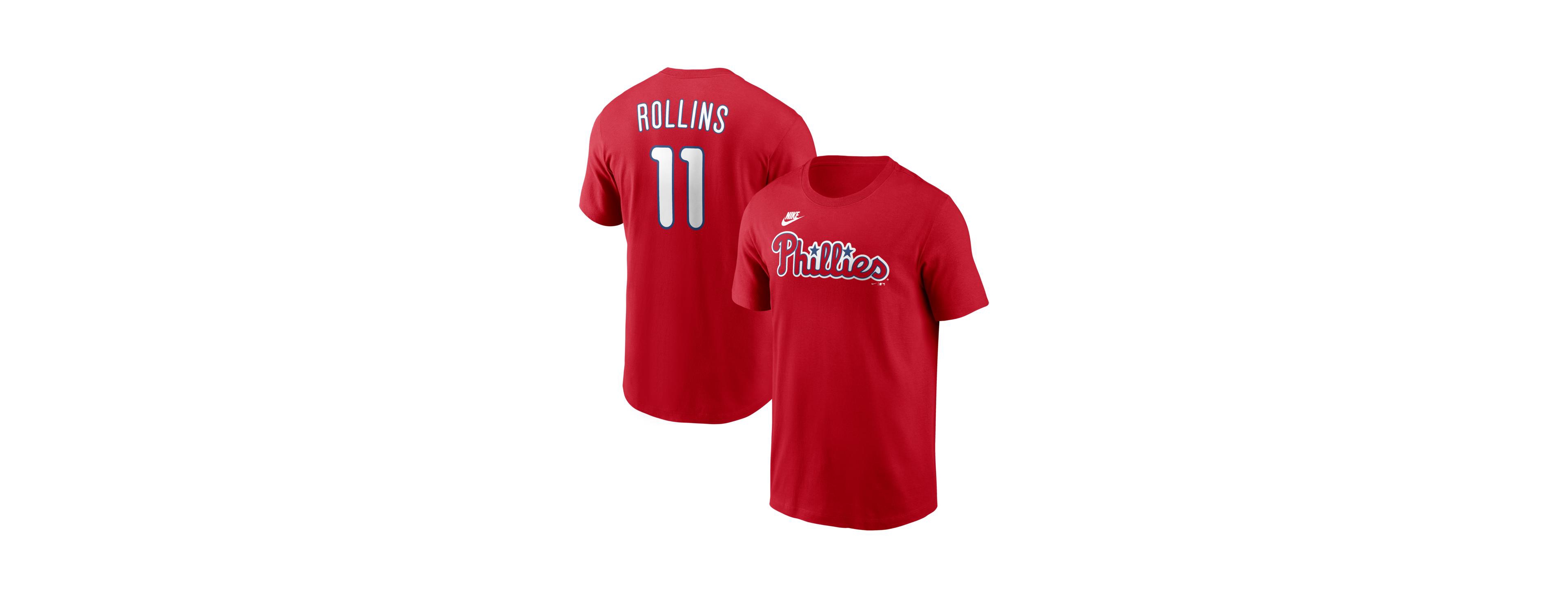 Nike Men's Jimmy Rollins Red Philadelphia Phillies Cooperstown Collection Name Number T-Shirt