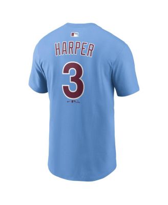 Men's Bryce Harper Light Blue Philadelphia Phillies Name & Number T-Shirt