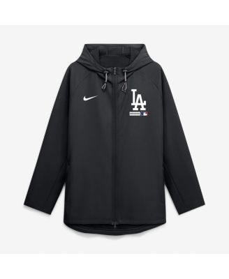 Men's Black Los Angeles Dodgers Authentic Collection Raglan Therma-FIT Full-Zip Hooded Jacket