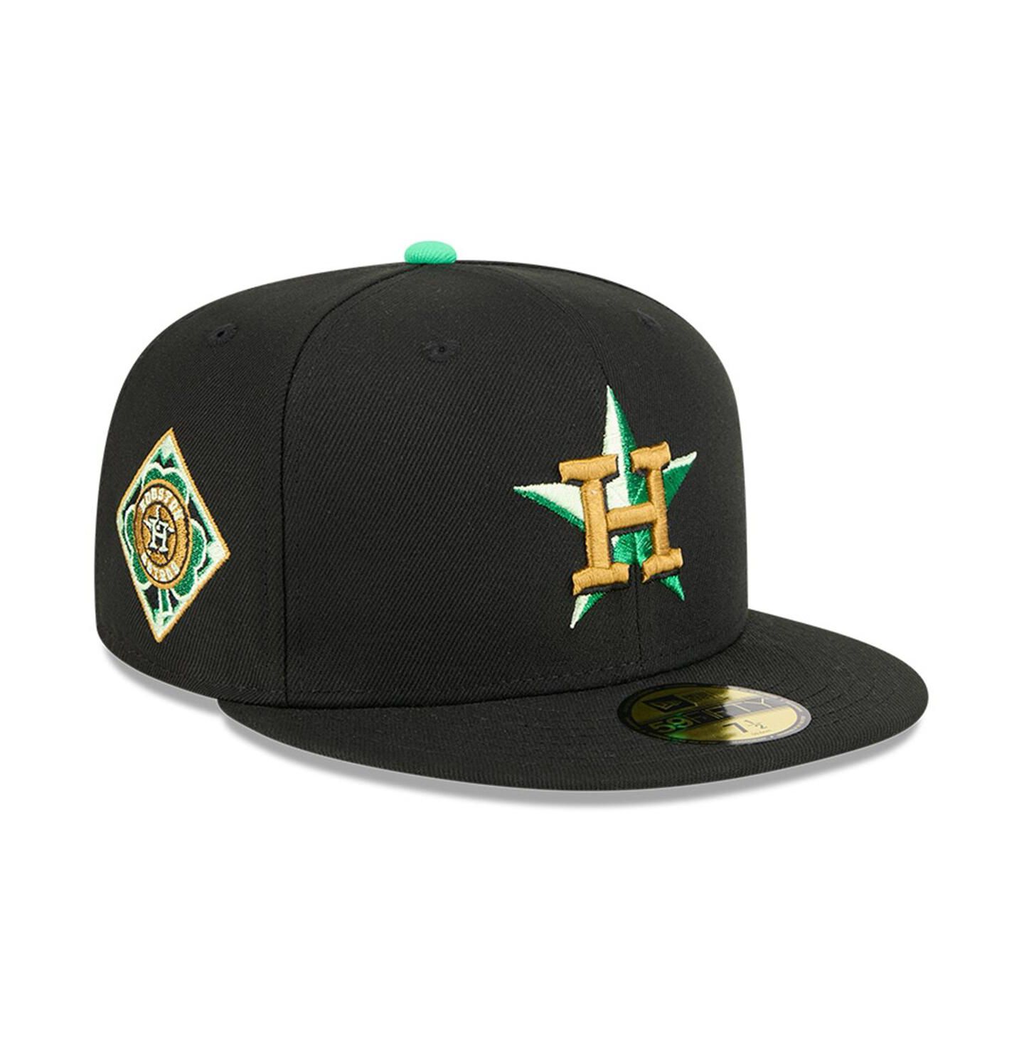 Мужская кепка New Era Black Houston Astros 2026 St. Patrick's Day 59FIFTY Fitted Hat — фото 1