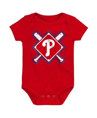 Baby Boys and Girls 3-Piece Philadelphia Phillies Home Plate Creeper Set