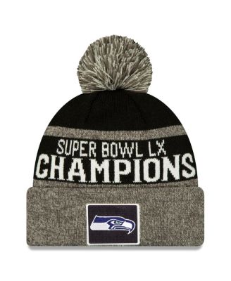 Men's Black Seattle Seahawks Super Bowl LX Champions Parade Cuffed Knit Hat with Pom