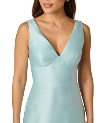 Women's Tie Mikado V-Neck Midi Dress