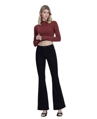Women's Mid Rise Seamless Waistband Flare Jeans
