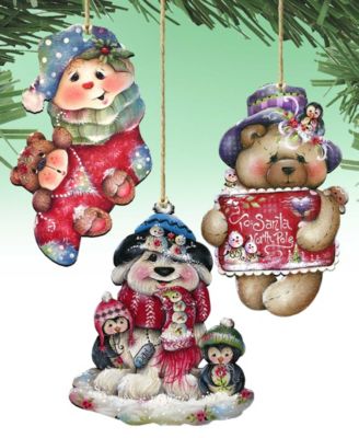 Christmas by Jamie Mills Price Holiday Wooden Ornaments, Set of 3