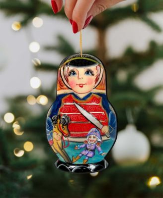 Nutcracker Dolls Wooden Ornaments, Set of 3