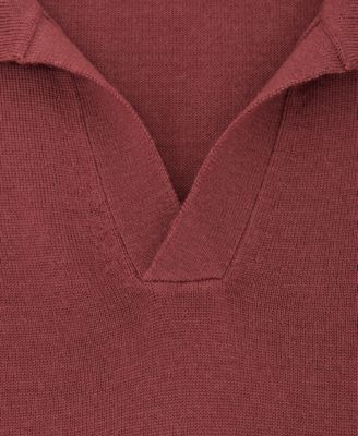 Men's Merino Wool Open Collar Polo Shirt
