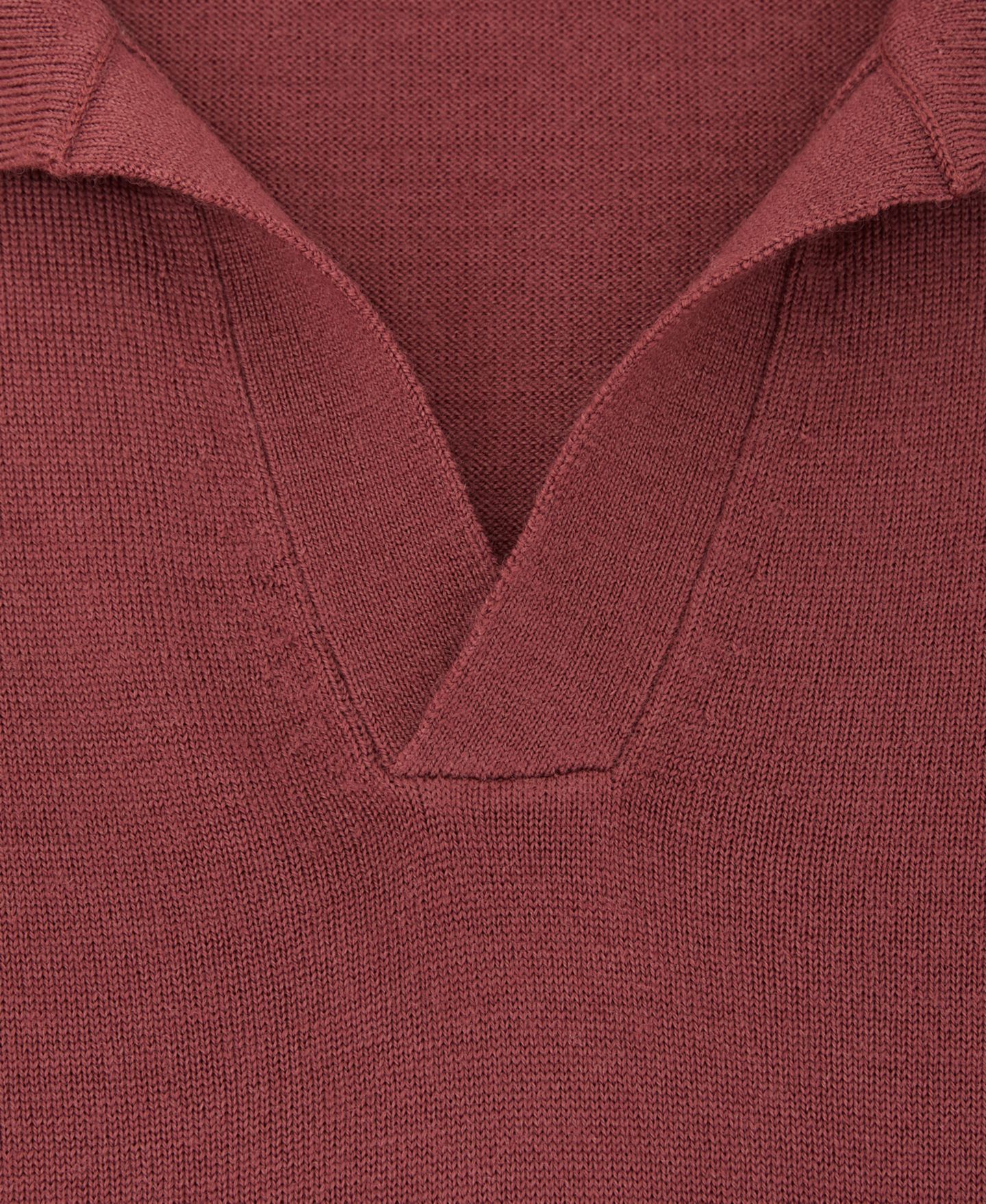 Мужское поло REISS Duchie Merino Wool Open Collar Polo Shirt, цвет: Малиновый — фото 3