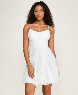 Juniors' Emma Corkscrew-Ruffled Dress