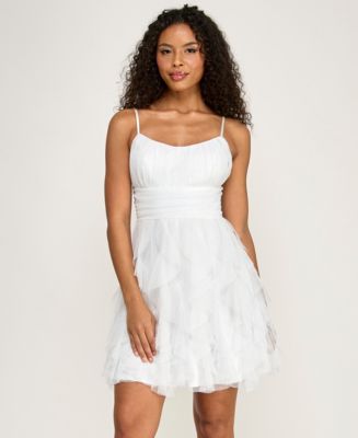 pear culture Juniors' Emma Corkscrew-Ruffled Dress - Macy's