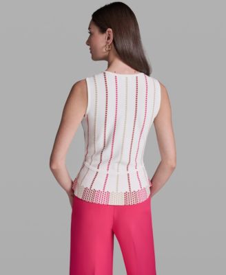 Women's Sleeveless V-Neck Peplum Top