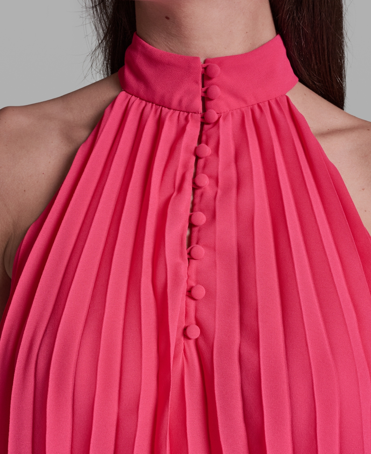 Bcbg Women's Pleated Halter Neck Sleeveless Top