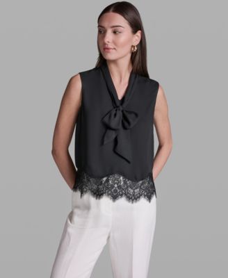 Women's Sleeveless Tie-Neck Top