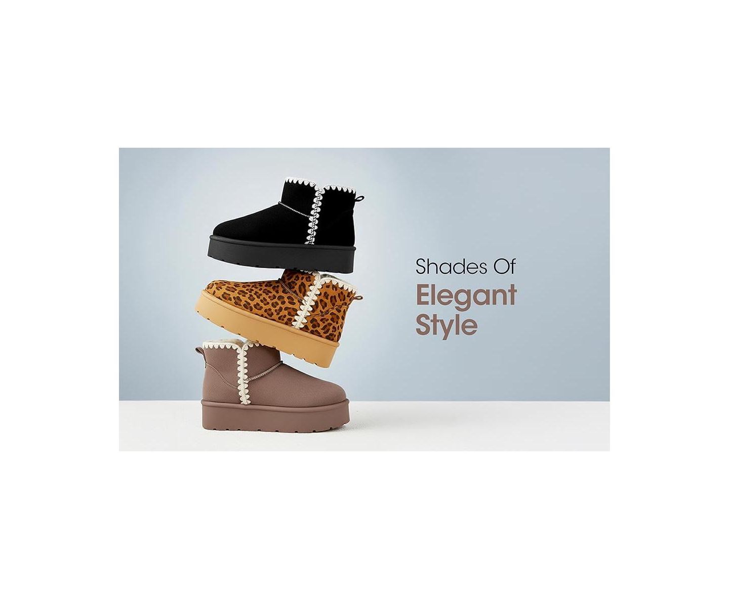 Женские ботинки London Rag Rochas Leopard Print Snow Boots, цвет: Бежевый / Хаки — фото 7