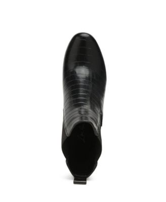 Womens Babbel Faux Leather Block Heel Ankle Boots