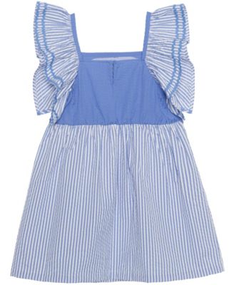 Girls' 2T-6X Stitch Flutter-Sleeve Dress