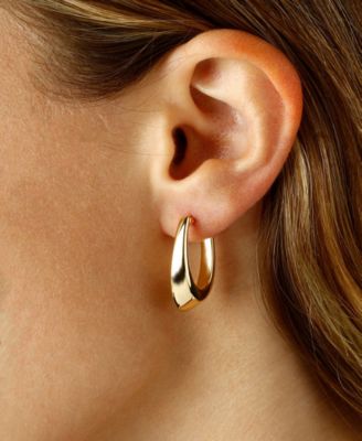 Polished Visor Earrings in 14k Yellow, White, or Rose Gold