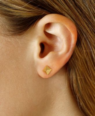 Pyramid Stud Earrings in 14k Gold, White or Rose Gold