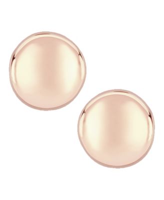 Dapped Disc Stud Earrings Set in 14k Yellow, White or Rose Gold (10mm)