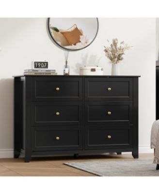 Drawer Dresser for Bedroom, Large Dresser with Deep Drawers & Metal Knobs, Modern Wooden Chests of Drawers for Entryway