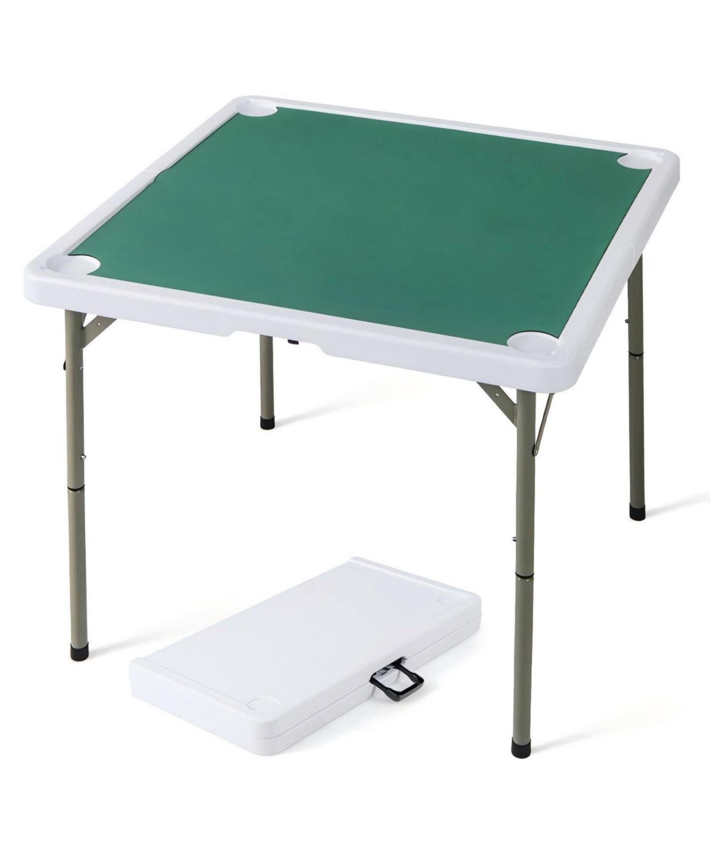 Детская игрушка HONGGE 35 Inch 4 Player Game Card Folding Mahjong Table with Cup Holders, цвет: Зелёный — фото 1
