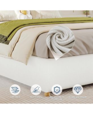 Queen Size Soft Bag Bed Comfortable and Cozy Upholstered Mattress Space-Saving Design No Box Spring Needed