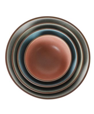 William Crest 4 Piece Nesting Serving Stoneware Reactive Bowl Set, 5”, 6.25”, 7.5”, 9”, Prep & Serving Bowls