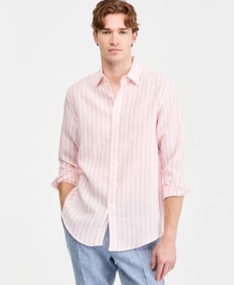 Men's Long-Sleeve Lino Stripe Linen Shirt