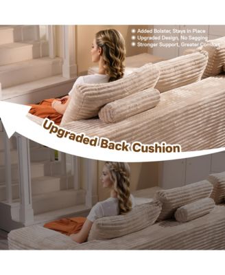 No Assembly Required Cloud Sectional Sofa, L-Shape Couch Chaise Lounge with Deep Seat and Wide Armrest for Living Room Bedroom