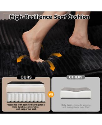 104" No Assembly Required Cloud Sectional Sofa, L-Shape Couch Chaise Lounge with Deep Seat and Wide Armrest for Living Room Bedroom