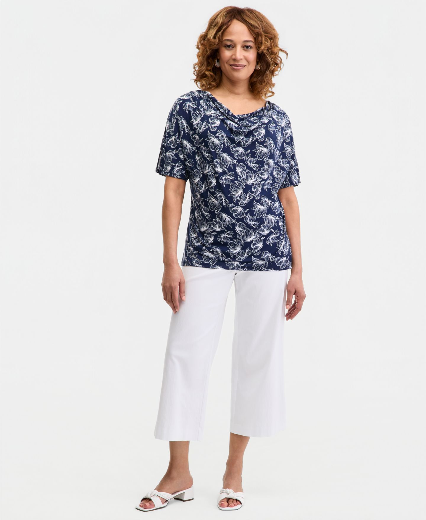 Женский топ JM Collection Printed Cowl-Neck Knit Top — фото 2