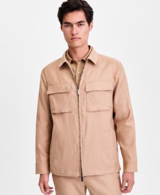 Men's Long-Sleeve Linen- Blend Tech Shirt Jacket, Macy's Exclusive