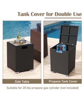 12 PCS Furniture Set w/ 32'' Fire Pit Table and Propane Tank Cover Outdoor