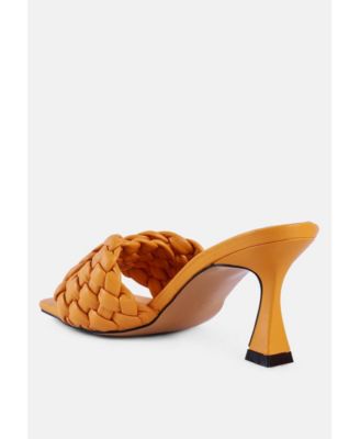 Womens Celie Woven Strap Mid Heel Sandals