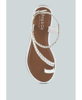 STALLONE Womens Braided Flat Sandals