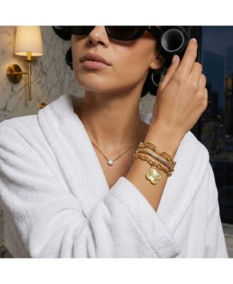 4mm Gold Filled Ball and Sterling Silver Tube Stretch Bracelet