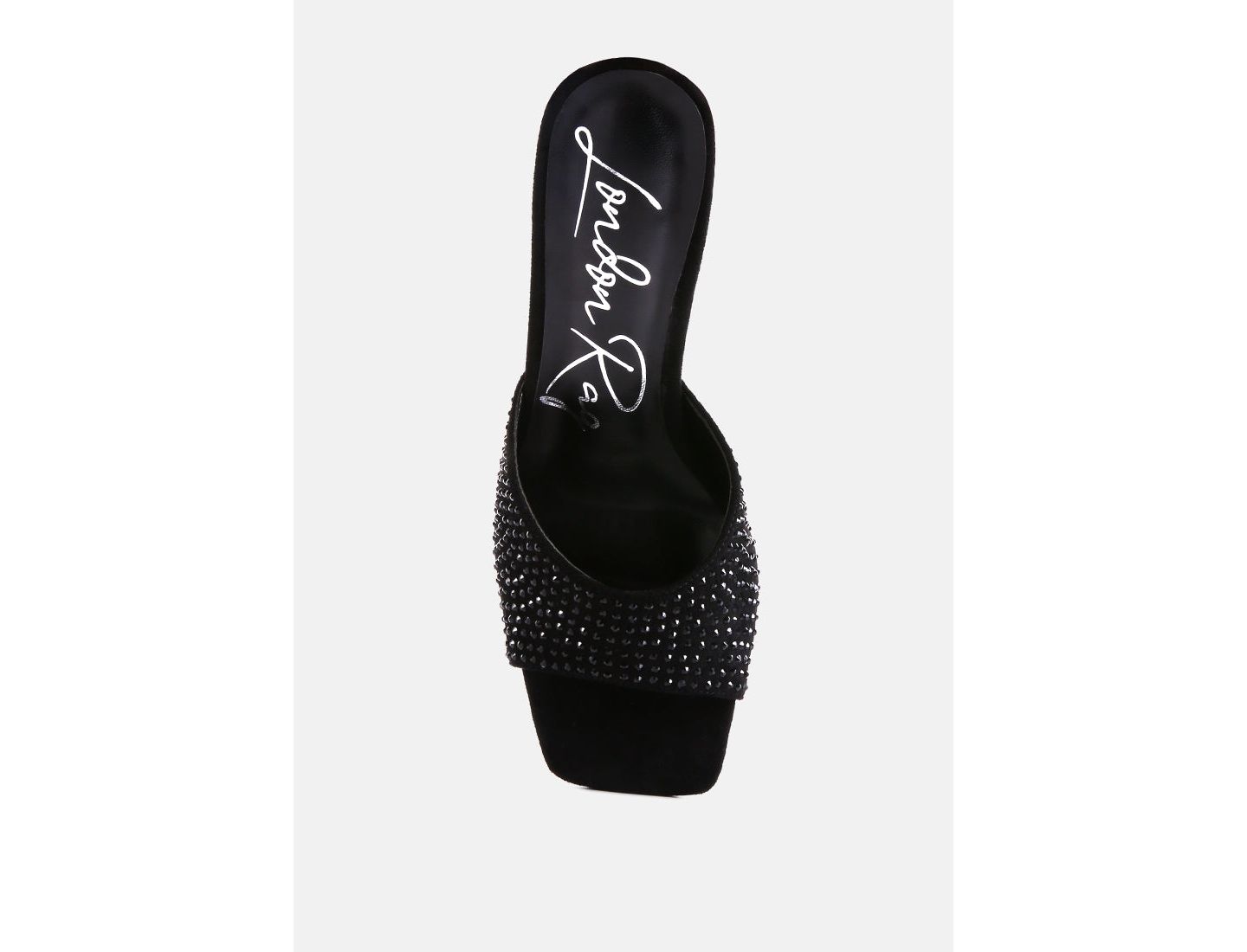 Женские сандалии London Rag Imprint Heat Set Diamante Slip On, цвет: Чёрный — фото 4