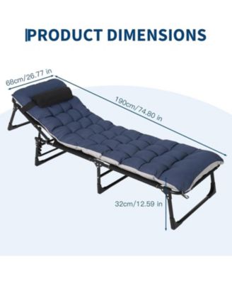 TrailBlaze Heavy-Duty Folding Camping Cot Bed for Adults – Removable Thick Mattress, Pillow & Side Pocket, Portable Double Layer Oxford