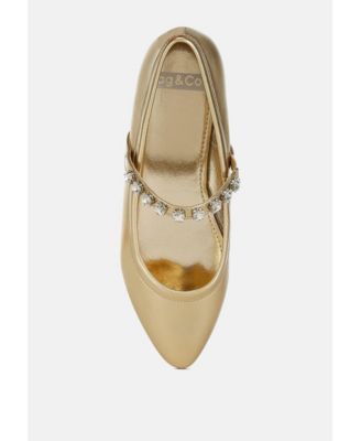 Rag and Co Womens Gloxinia Metallic Mary Jane Ballerinas