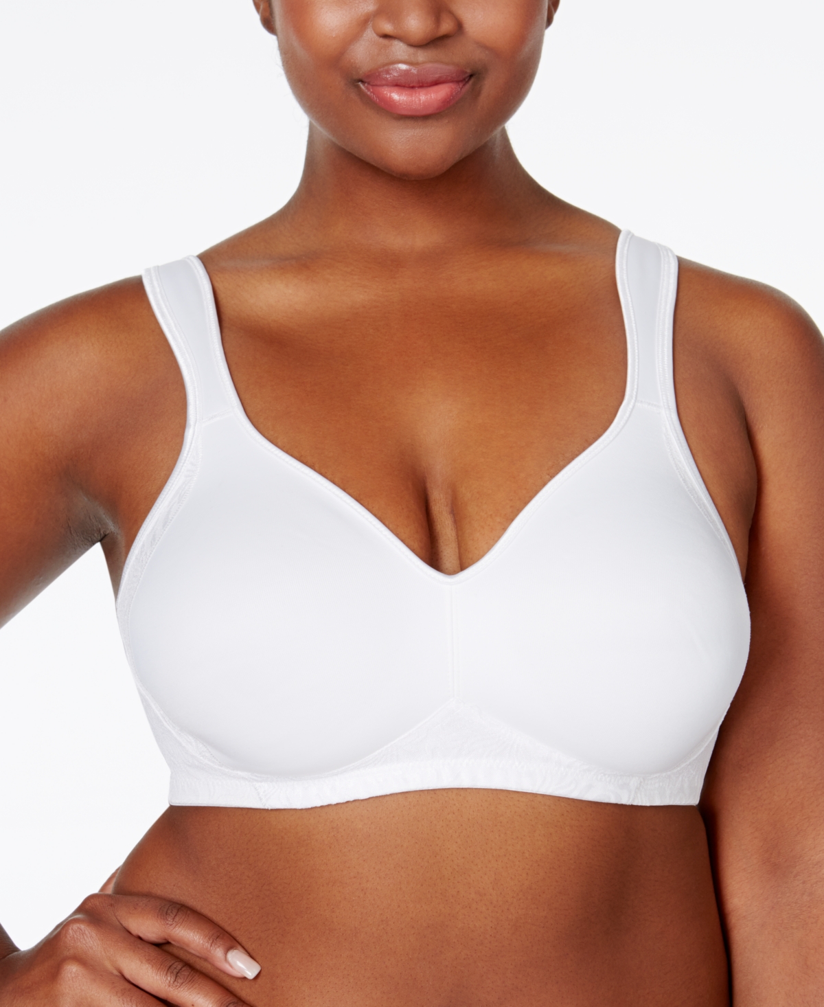 Playtex 18 Hour Women`s Seamless Smoothing Wirefree Bra, 38D, White
