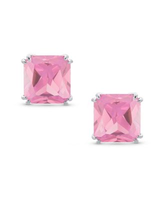 12MM Princess Cut Cubic Zirconia CZ Solitaire Statement Clip On Stud Earrings Non Pierced