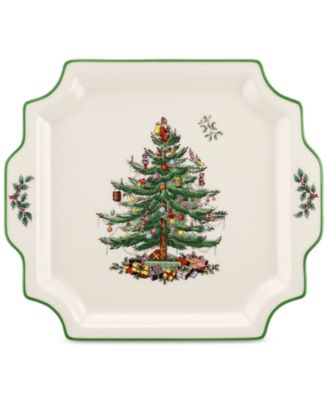 Spode Christmas Tree Square Handled Platter Macy s