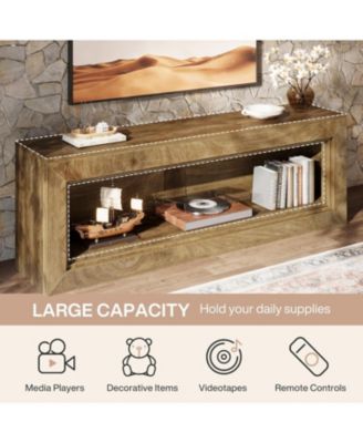 63" TV Stand for 55/60/65/75-Inch TVs, Rustic Extra Long Media TV Console