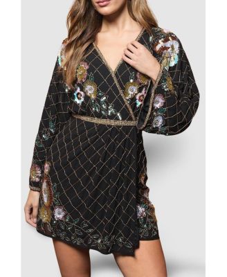 Women's Floral Embellished Mini Dress